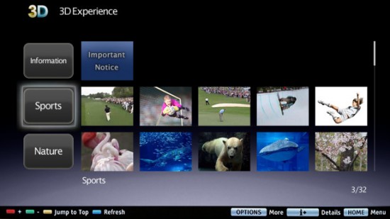 Sony 3D experience screen