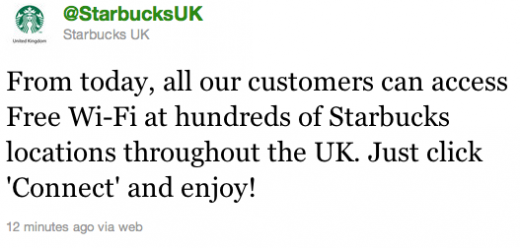 Starbucks Free Wi-Fi UK