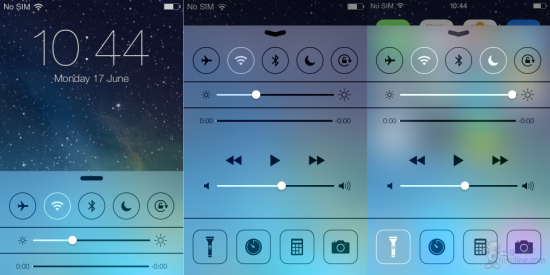 iOS 7 Control Centre