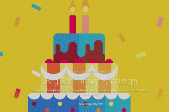 Google Play big birthday savings
