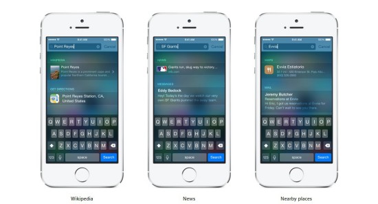 Apple iOS 8 Spotlight