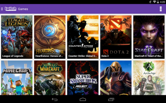 The update shown on tablet on the Twitch blog. As you can see, it's always 4:20 somewhere.