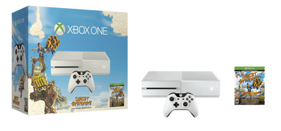 The Sunset Overdrive bundle, featuring the all-new white Xbox One