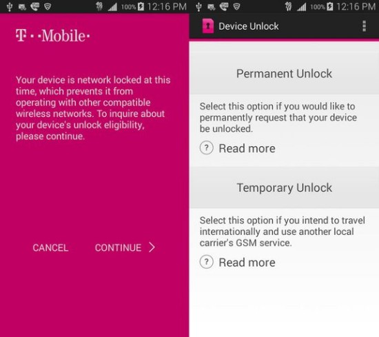 The unlocking app's main screen.
