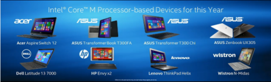 Some of the upcoming Core M devices