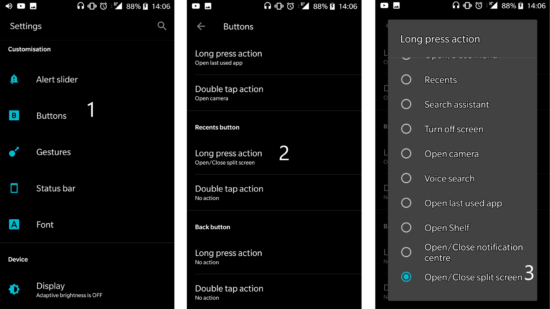 Split screen enable